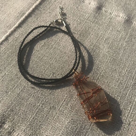 🌊 HANDCRAFTED CLEAR SEAGLASS DRUZY NECKLACE 🌊 - Picture 7 of 7